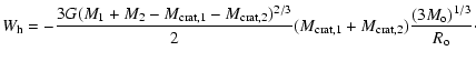 $\displaystyle %
W_{\rm h} = - \frac{3G(M_{1}+M_{2}-M_{{\rm crat},1}-M_{{\rm cra...
...2}
(M_{{\rm crat},1}+M_{{\rm crat},2})\frac{(3M_{\rm o})^{1/3}}{R_{\rm o}}\cdot$