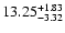 $\rm 13.25^{+ 1.83}_{- 3.32 }$