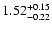$\rm 1.52^{+ 0.15}_{- 0.22 }$