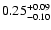$\rm0.25^{+ 0.09}_{- 0.10 }$