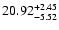 $\rm 20.92^{+ 2.45}_{- 5.52 }$