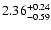 $\rm 2.36^{+ 0.24}_{- 0.59 }$