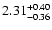 $\rm 2.31^{+ 0.40}_{- 0.36 }$