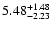 $\rm 5.48^{+ 1.48}_{- 2.23 }$