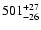 $\rm 501^{+ 27}_{- 26 }$