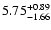 $\rm 5.75^{+ 0.89}_{- 1.66 }$