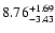 $\rm 8.76^{+ 1.69}_{- 3.43 }$