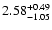$\rm 2.58^{+ 0.49}_{- 1.05 }$