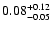 $\rm0.08^{+ 0.12}_{- 0.05 }$