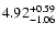 $\rm 4.92^{+ 0.59}_{- 1.06 }$