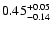 $\rm0.45^{+ 0.05}_{- 0.14 }$