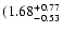 $\rm (1.68^{+ 0.77}_{- 0.53 }$
