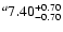 $^a\rm 7.40^{+ 0.70}_{- 0.70 }$