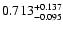 $\rm0.713^{+ 0.137}_{- 0.095 }$