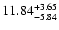 $\rm 11.84^{+ 3.65}_{- 5.84 }$