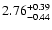 $\rm 2.76^{+ 0.39}_{- 0.44 }$