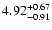 $\rm 4.92^{+ 0.67}_{- 0.91 }$