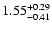 $\rm 1.55^{+ 0.29}_{- 0.41 }$