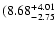 $\rm (8.68^{+ 4.01}_{- 2.75 }$