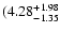 $\rm (4.28^{+ 1.98}_{- 1.35 }$