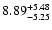 $\rm 8.89^{+ 5.48}_{- 5.25 }$