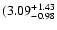$\rm (3.09^{+ 1.43}_{- 0.98 }$