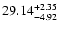 $\rm 29.14^{+ 2.35}_{- 4.92 }$