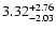$\rm 3.32^{+ 2.76}_{- 2.03 }$