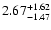 $\rm 2.67^{+ 1.62}_{- 1.47 }$