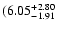 $\rm (6.05^{+ 2.80}_{- 1.91 }$
