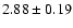 $2.88 \pm0.19$
