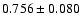 $0.756 \pm0.080 $
