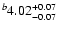 $^b\rm 4.02^{+ 0.07}_{- 0.07 }$