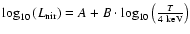 $\log_{10}\left({L_{\rm nir}}\right) = A
+ B\cdot \log_{10} \left({T \over 4~{\rm keV}}\right)$