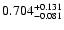 $\rm0.704^{+ 0.131}_{- 0.081 }$