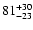 $\rm 81^{+ 30}_{- 23 }$