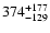 $\rm 374^{+ 177}_{- 129 }$