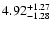 $\rm 4.92^{+ 1.27}_{- 1.28 }$