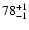 $\rm 78^{+ 1}_{- 1 }$