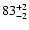 $\rm 83^{+ 2}_{- 2 }$