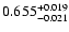 $\rm0.655^{+ 0.019}_{- 0.021 }$