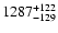 $\rm 1287^{+ 122}_{- 129 }$
