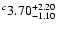 $^c\rm 3.70^{+ 2.20}_{- 1.10 }$