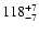 $\rm 118^{+ 7}_{- 7 }$
