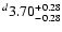 $^d\rm 3.70^{+ 0.28}_{- 0.28 }$