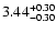 $\rm 3.44^{+ 0.30}_{- 0.30 }$