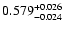 $\rm0.579^{+ 0.026}_{- 0.024 }$