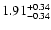 $\rm 1.91^{+ 0.34}_{- 0.34 }$