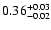 $\rm0.36^{+ 0.03}_{- 0.02 }$