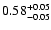 $\rm0.58^{+ 0.05}_{- 0.05 }$